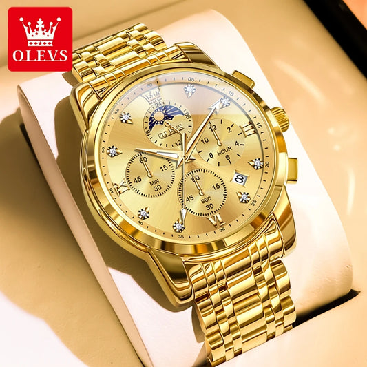 Chronograph Quartz Watch - Men (Gold)