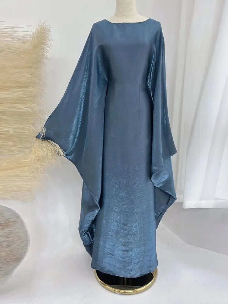 Women’s Summer Satin Butterfly Abaya Dress