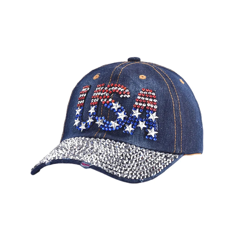 Rhinestone Ponytail Cap