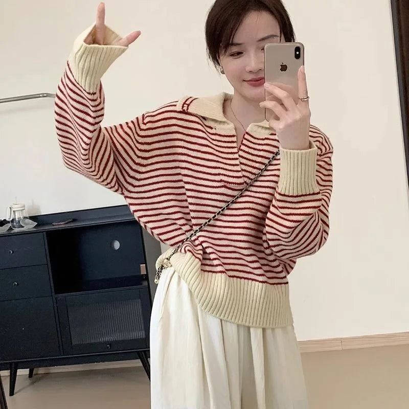 Korean Striped Pullover
