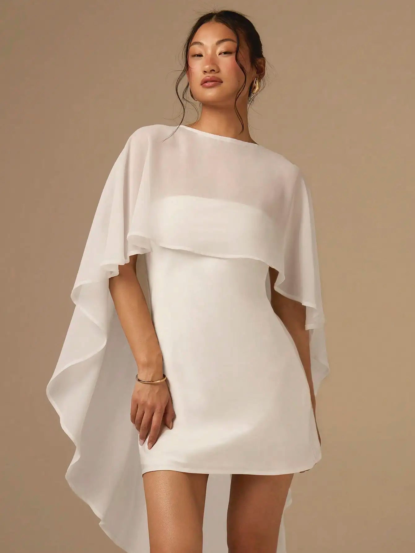 Women's Cape Mini Cocktail Dress
