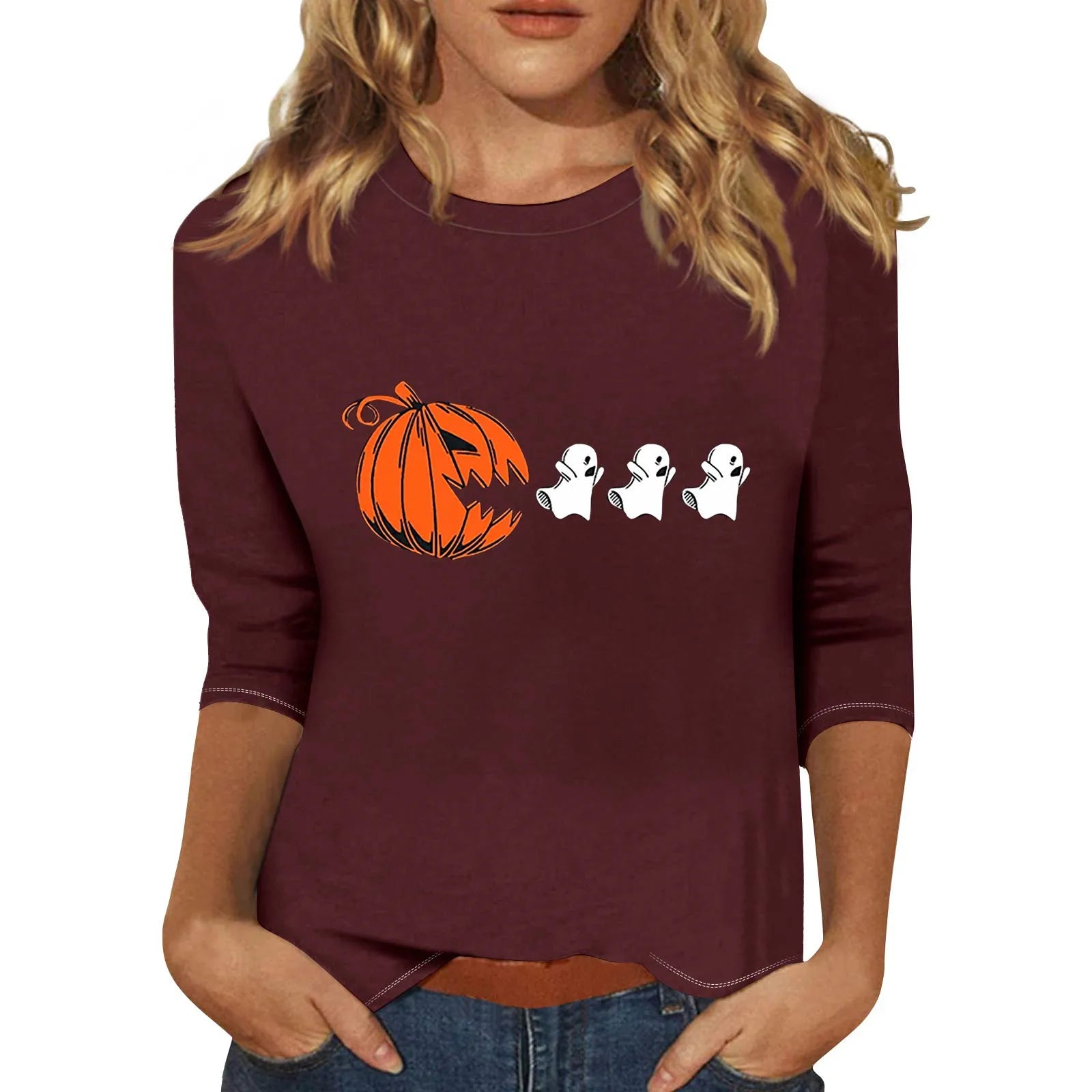 Three-Quarter Sleeve Halloween T-Shirt