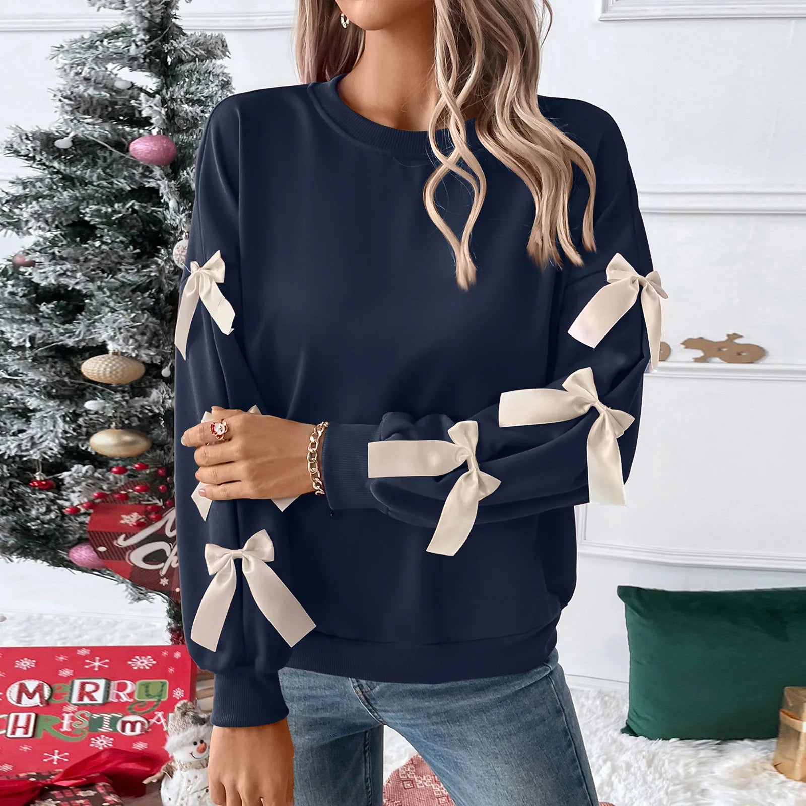 Red Bow Christmas Sweatshirt