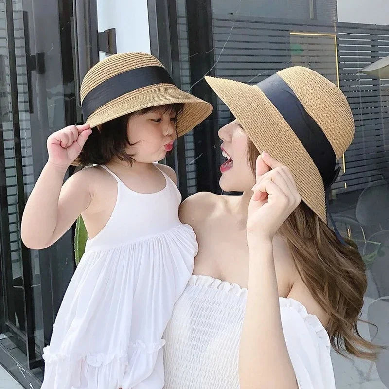 Mother & Kids Straw Sun Hat Set
