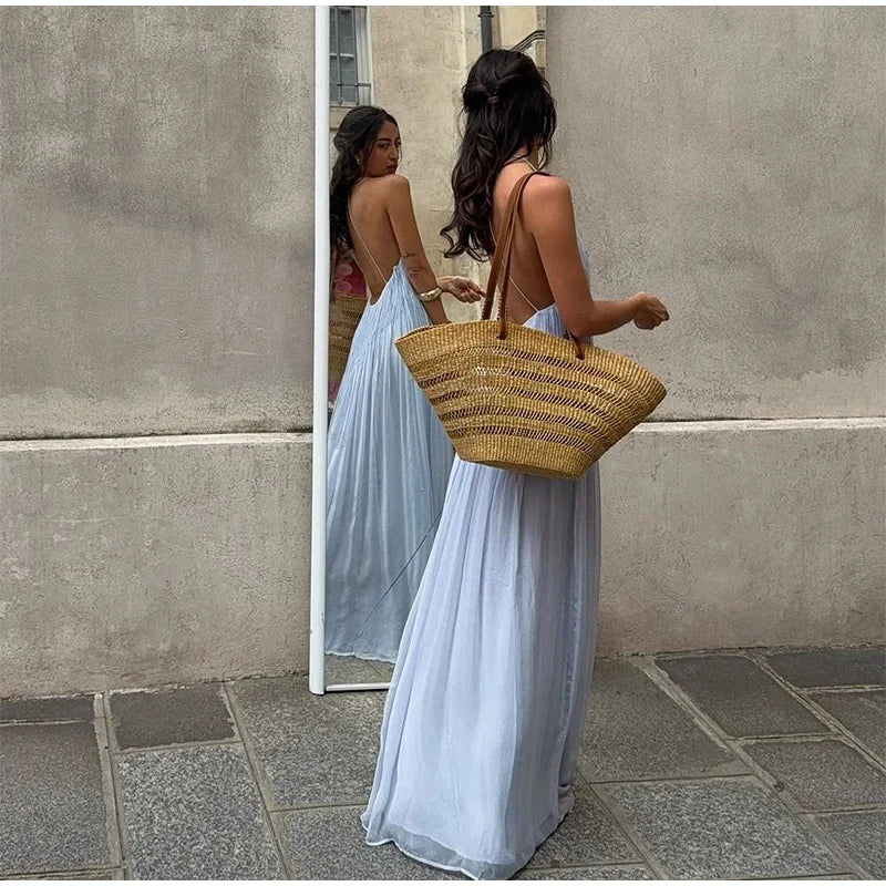 Pleated Suspender Dress