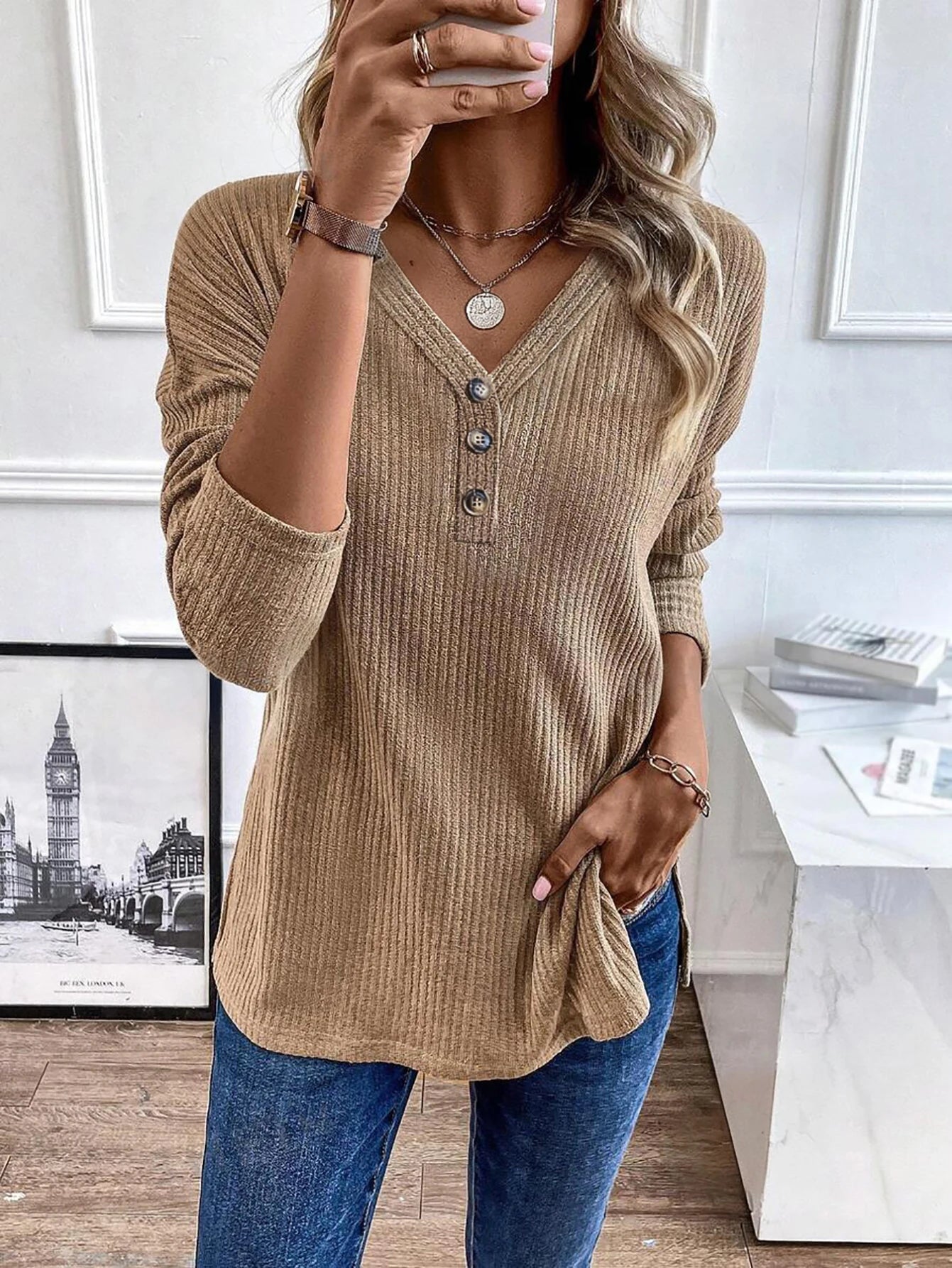 Neck Knitted Top