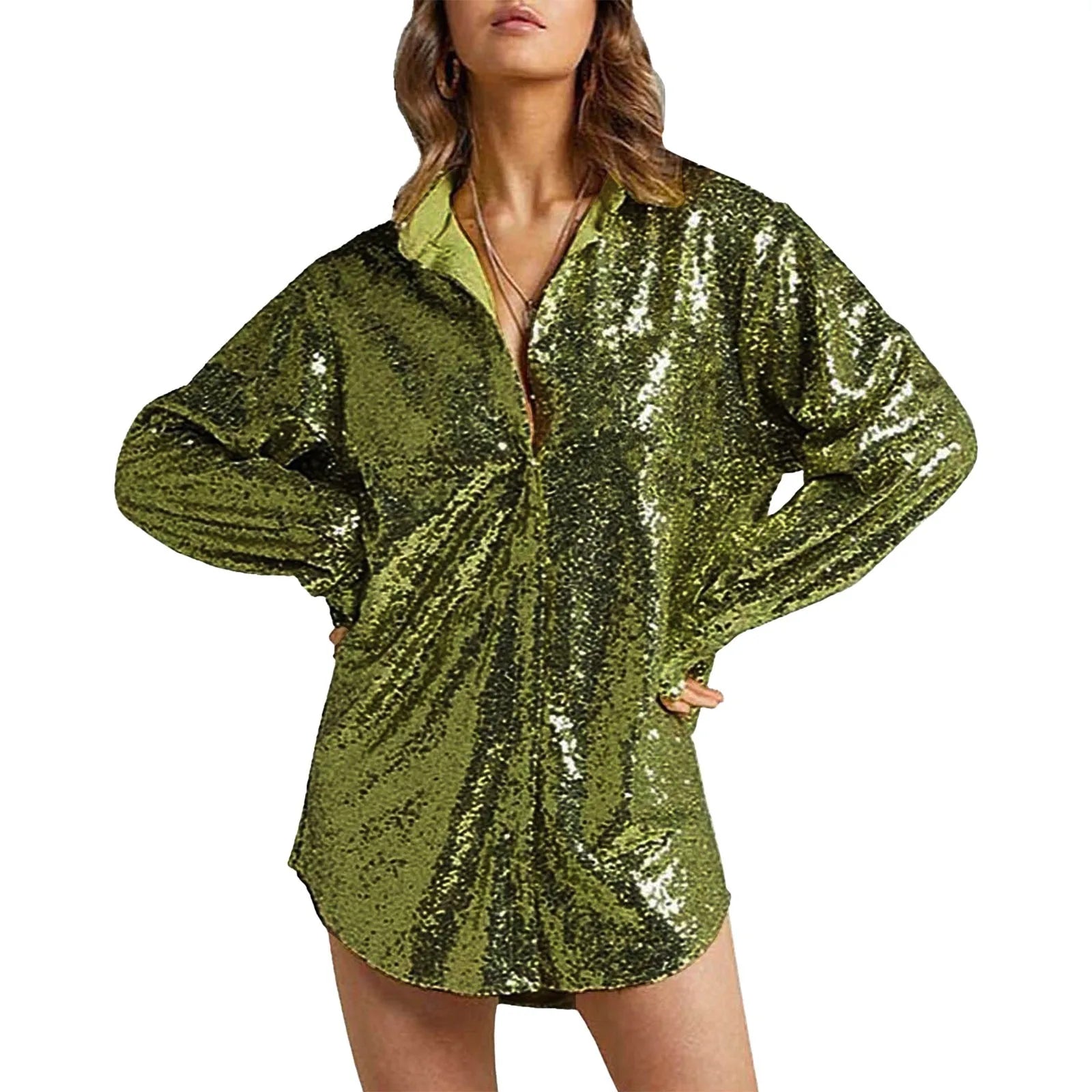 Women's Oversized Sequin Shirt
