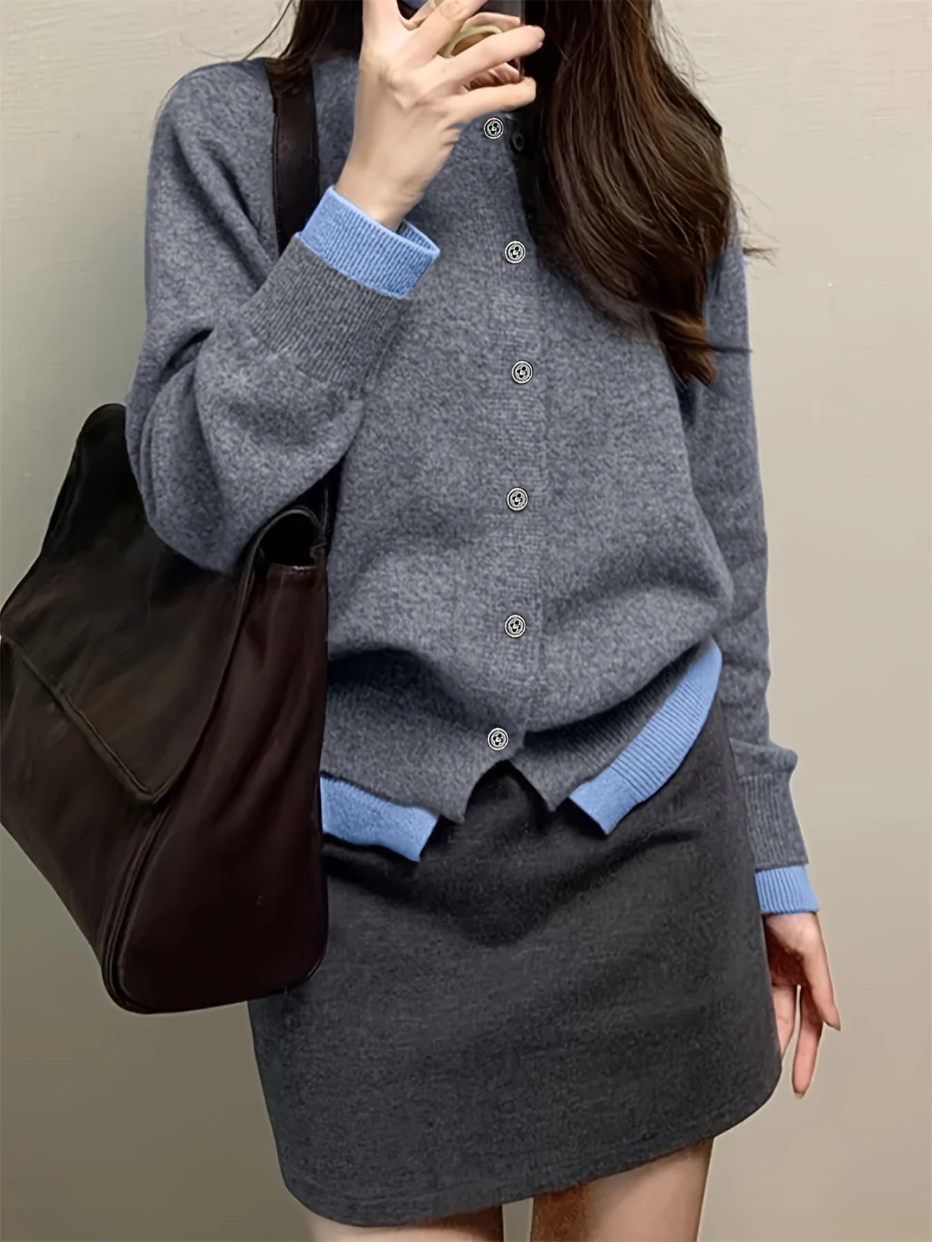 Gray Button-Up Cardigan