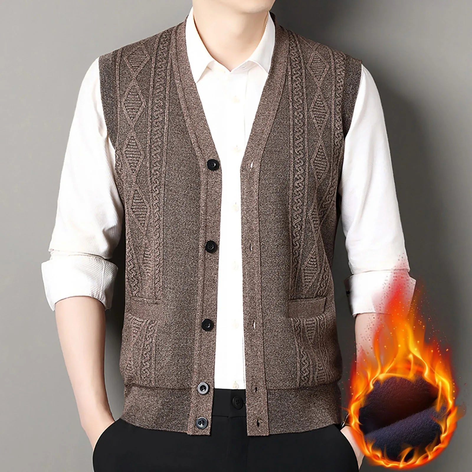 Plaid Velvet Cardigan Vest