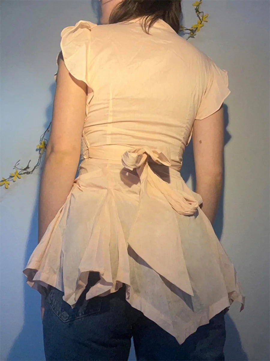 Sleeveless Ruffle Blouse