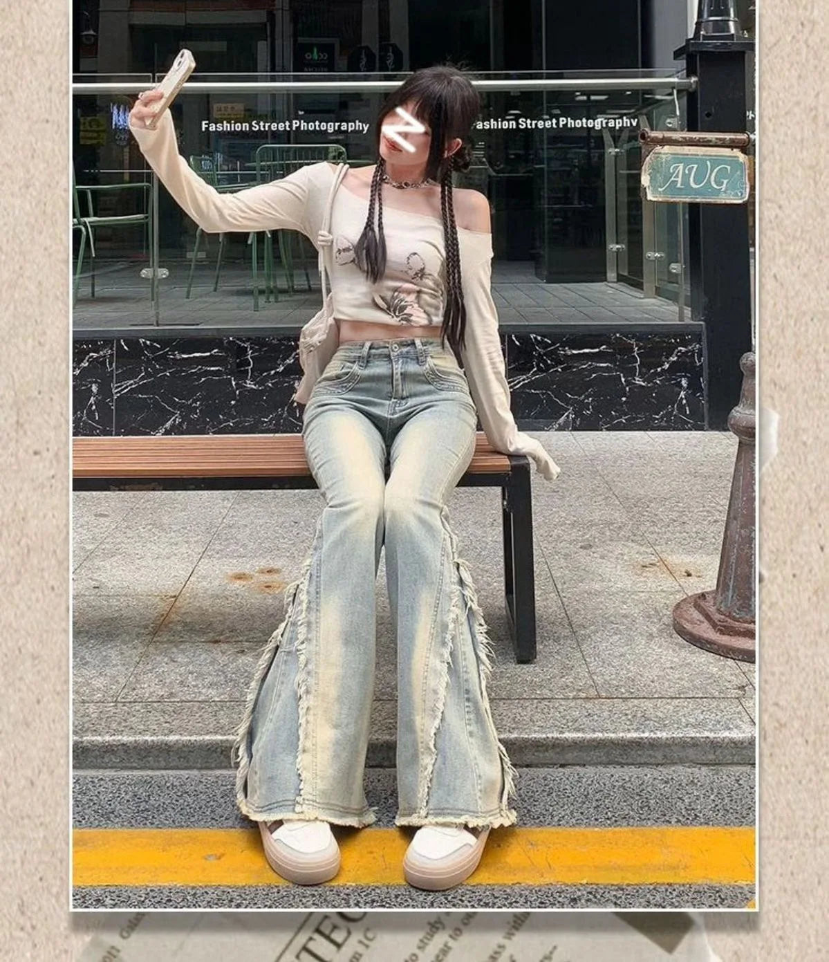 Women Vintage  Jeans Raw