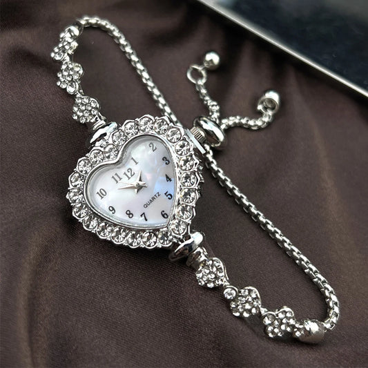 Heart-Shaped Diamond Flower Women’s Watch