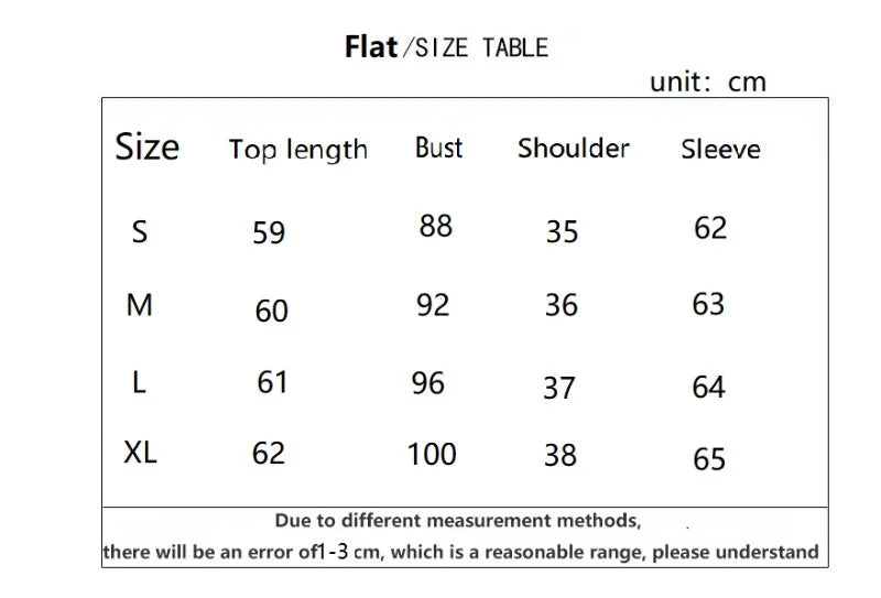 Size guide for Korean Slim Fit Shirt
