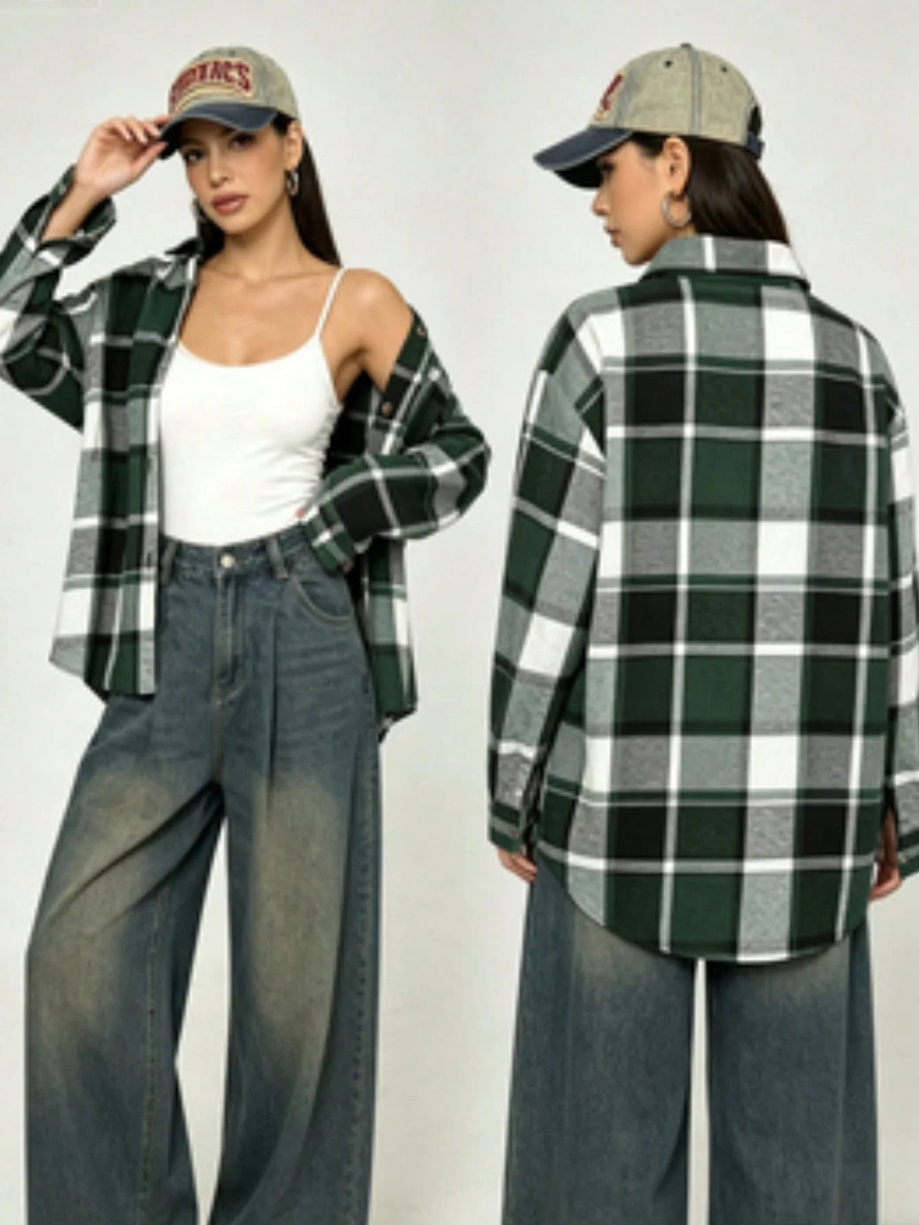 Women’s Plaid Button-Down Flannel Shacket