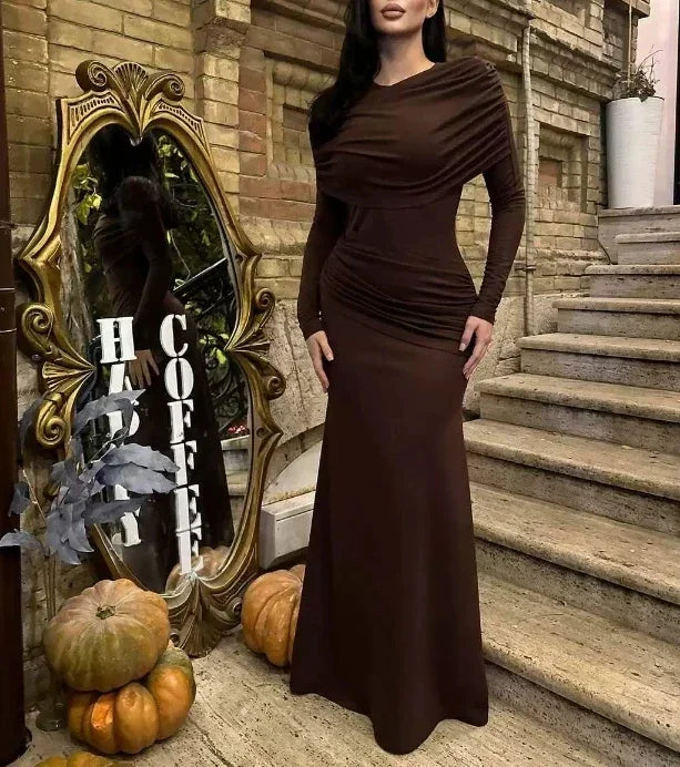 Ruched Waist Long Dress