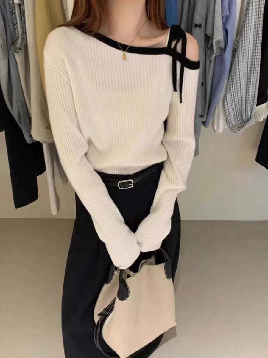 Off-Shoulder Knit Sweater