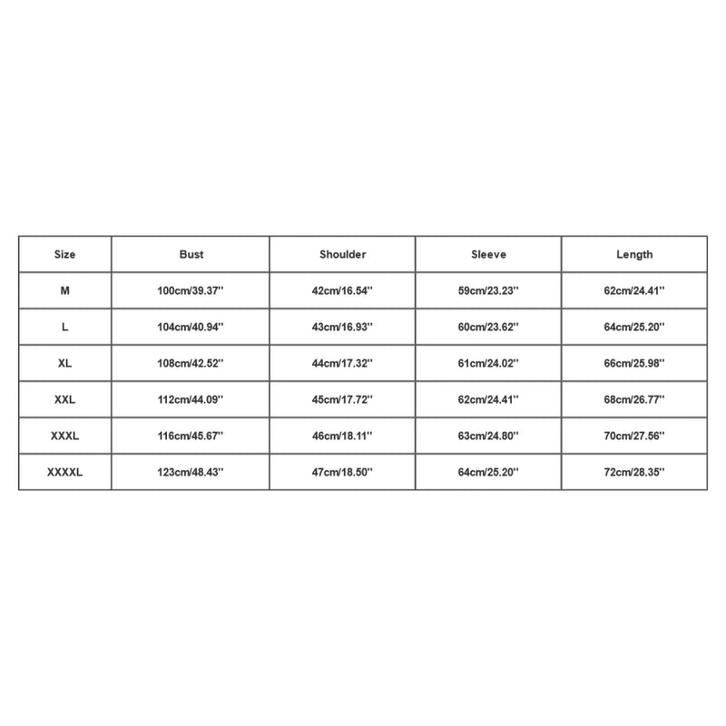 Size guide for Men's Velvet Cardigan Vest
