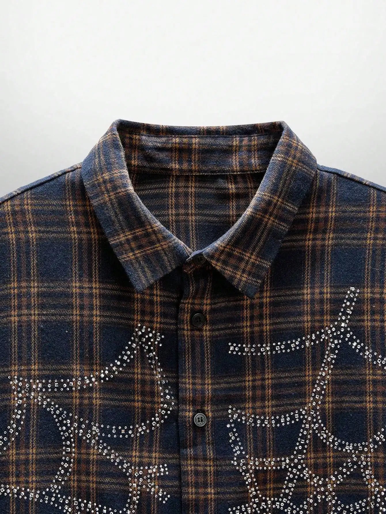 Men Plaid Shirt Spider Web Design