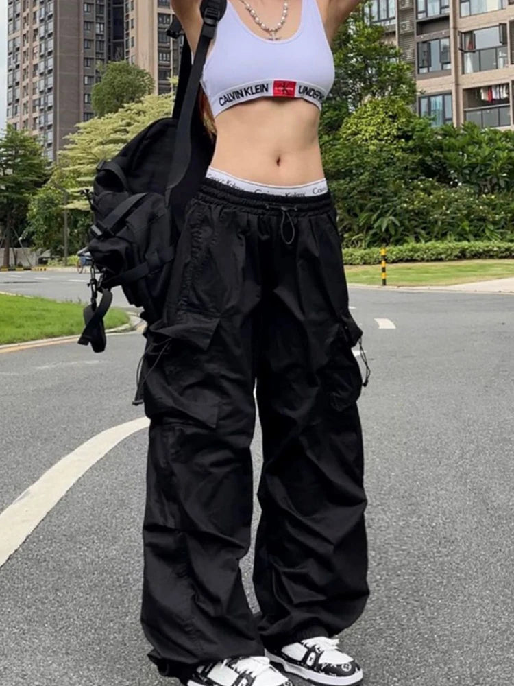 Women Y2K Parachute Cargo Pants