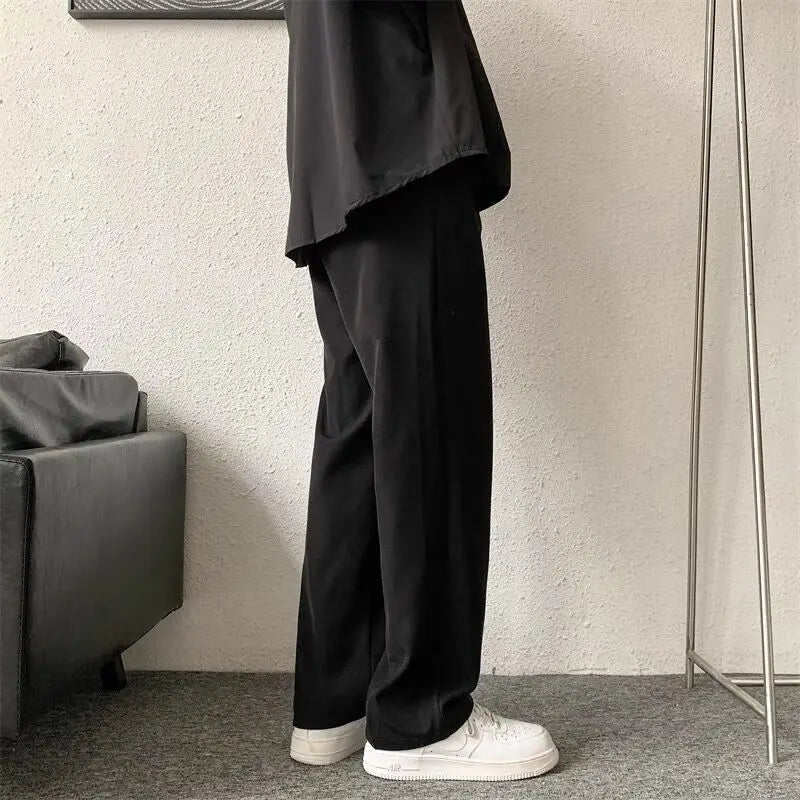 Men’s Brown/Black Korean Casual & Formal Straight Pants