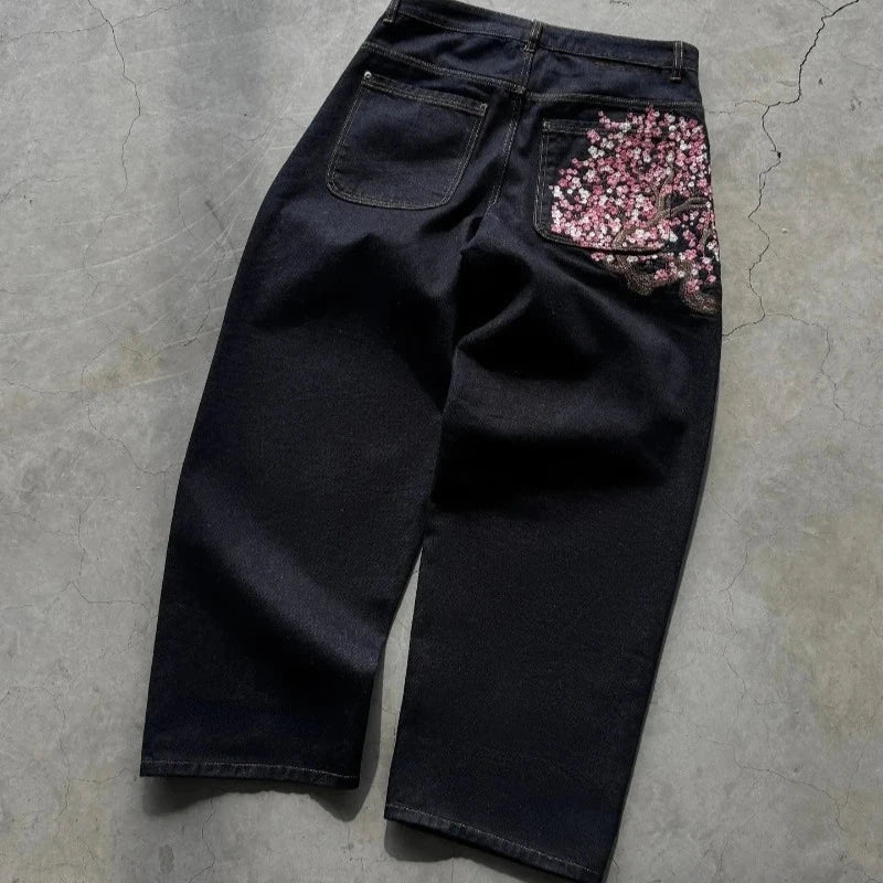 Unisex Y2K Embroidered Baggy Jeans