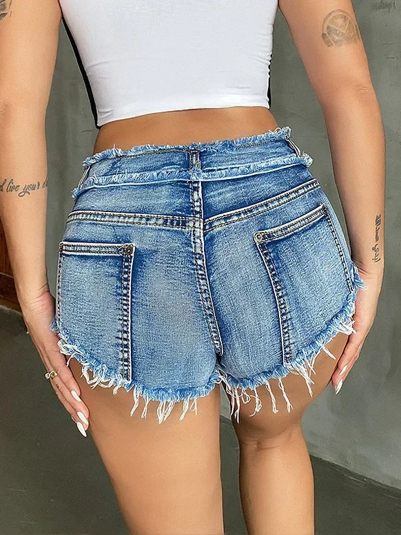 Ripped Denim Shorts