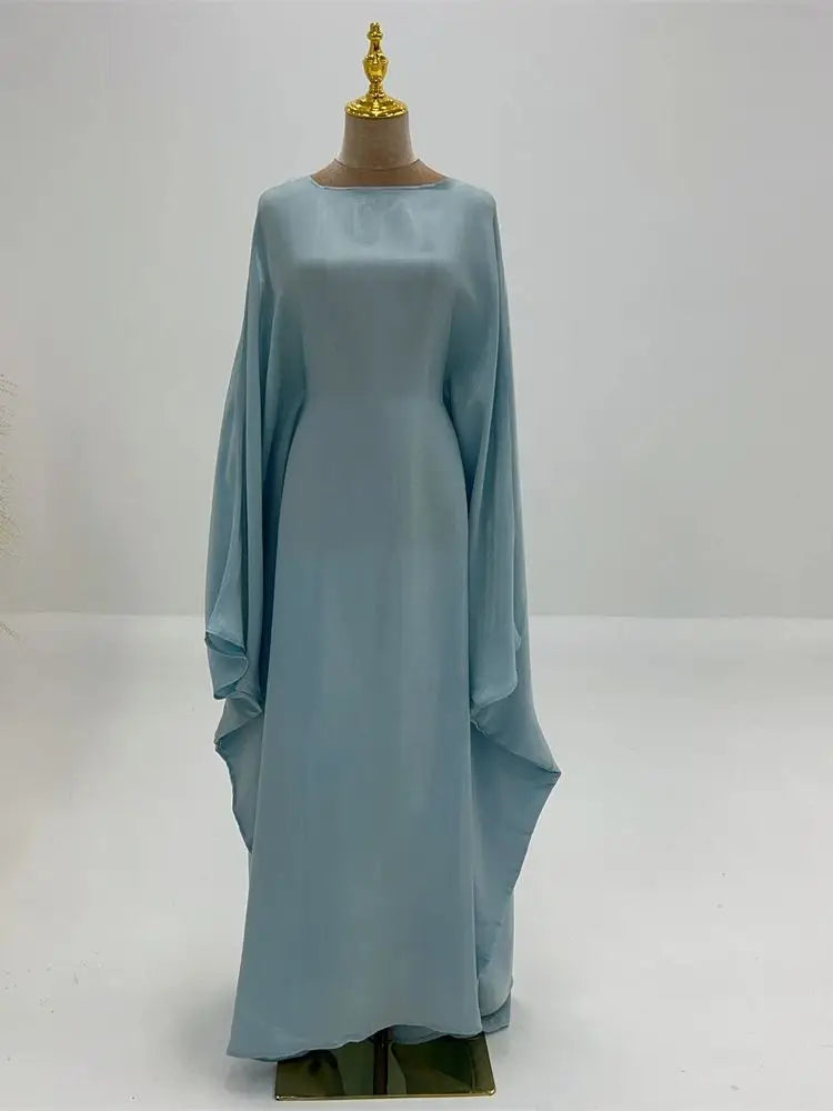 Women’s Summer Satin Butterfly Abaya Dress