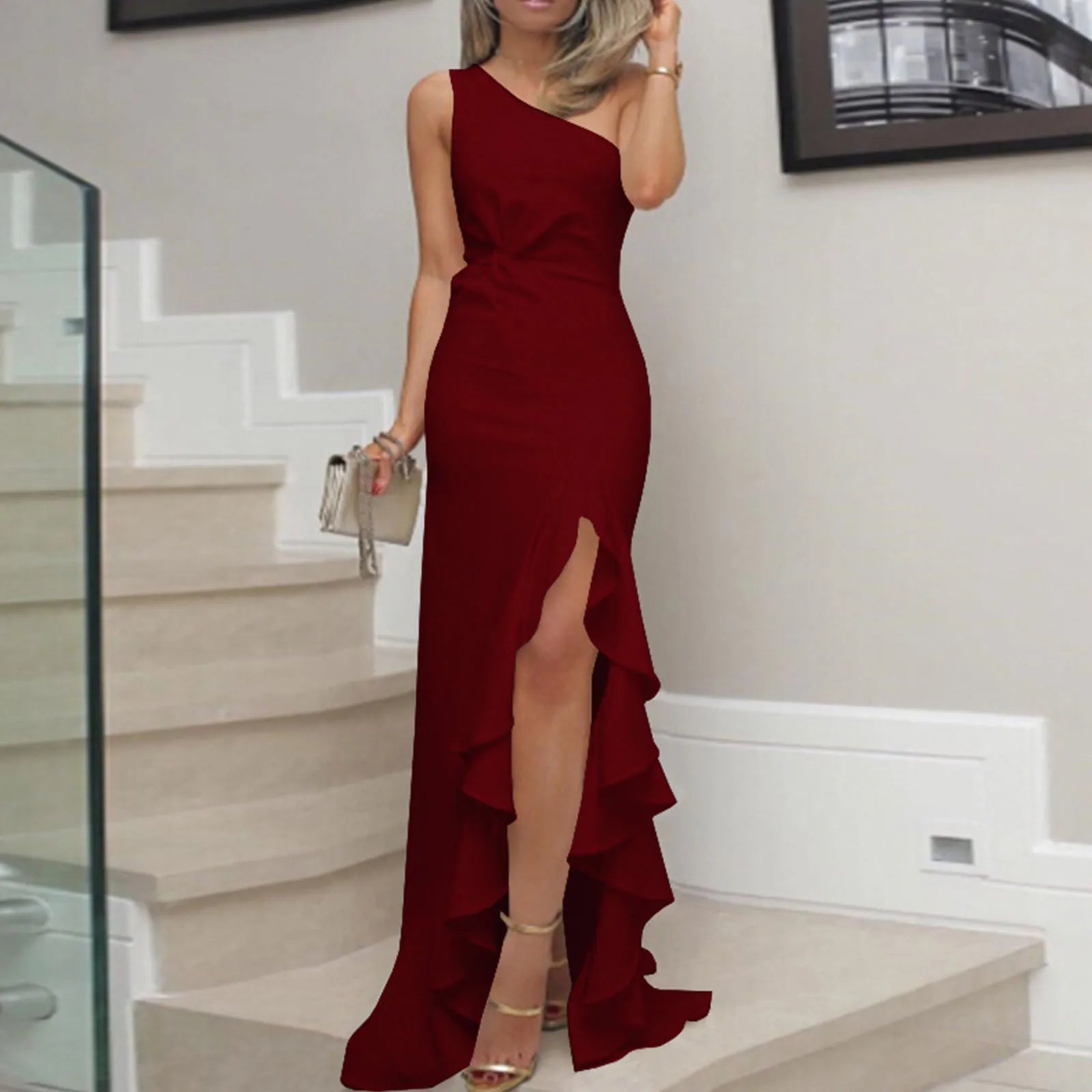 One Shoulder Evening Dress