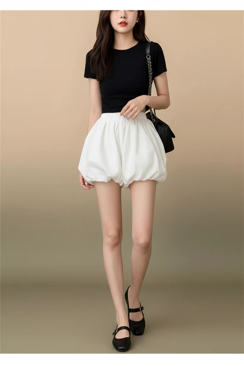 Y2K High-Waist Lantern Shorts