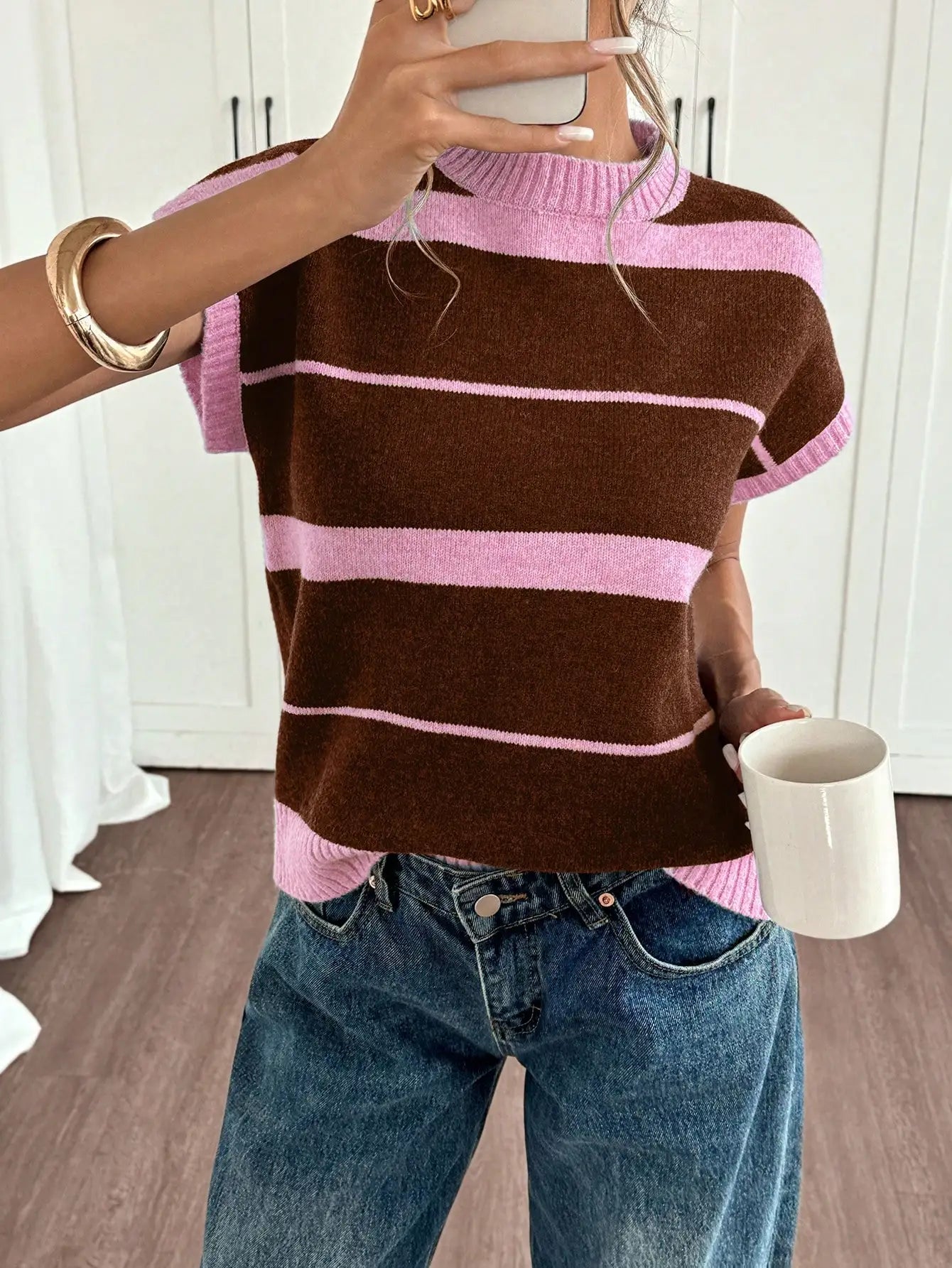 Women's Striped Knit Casual Top