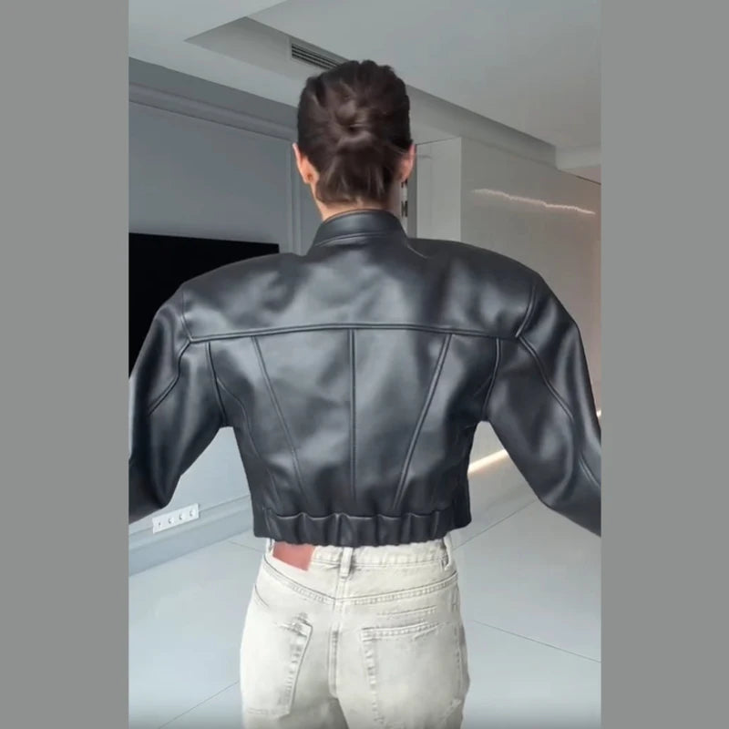 Slim Faux Leather Jacket
