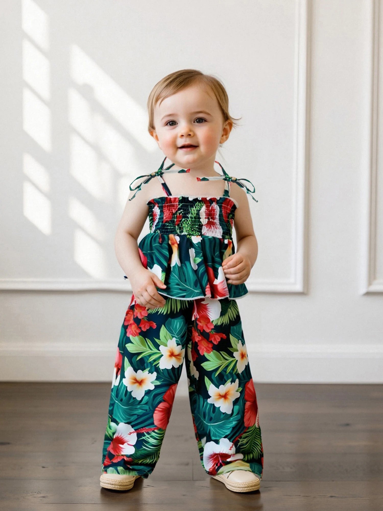 Toddler Girl Floral Jumpsuit