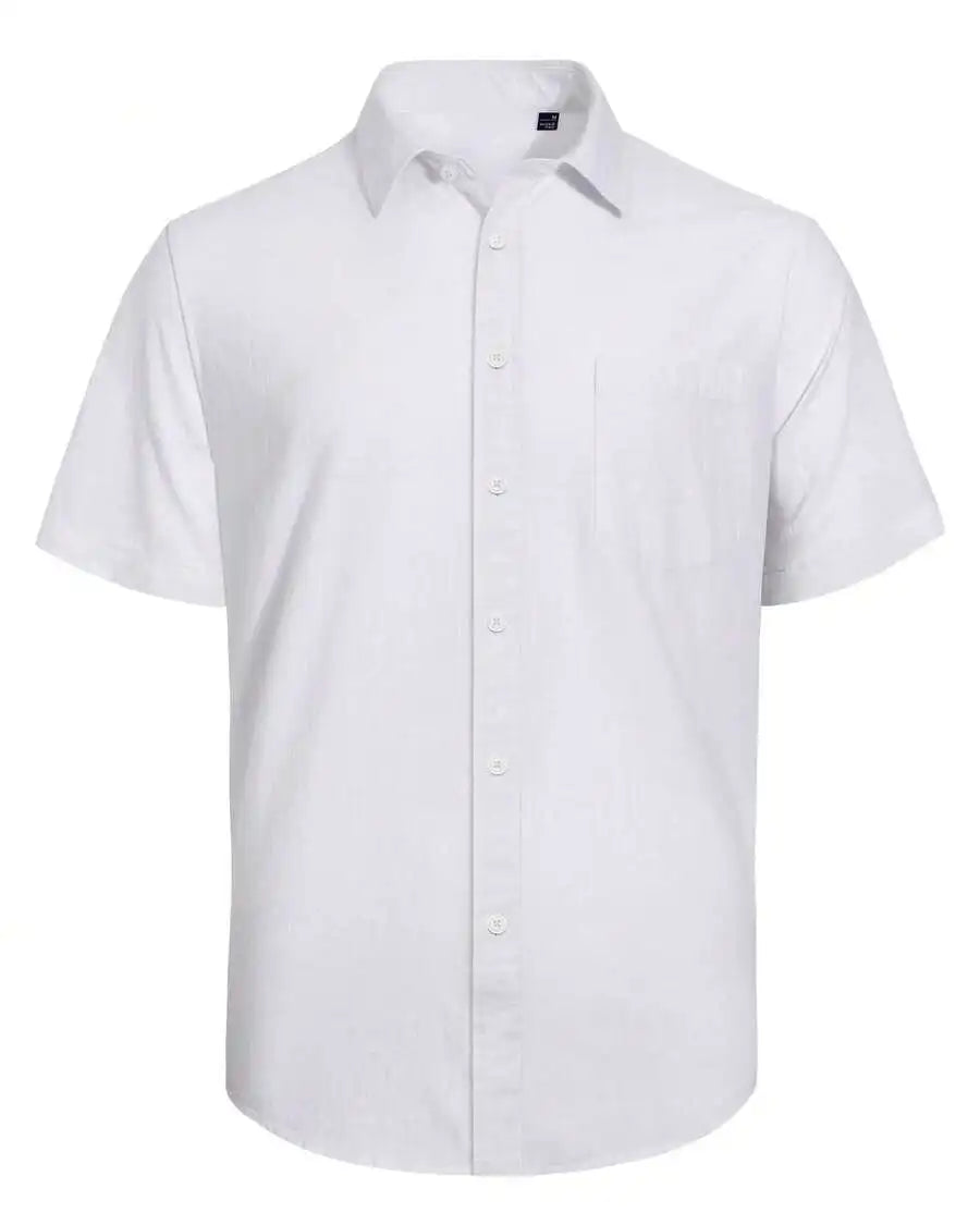 Men's Cotton Linen Short Sleeve Shirt