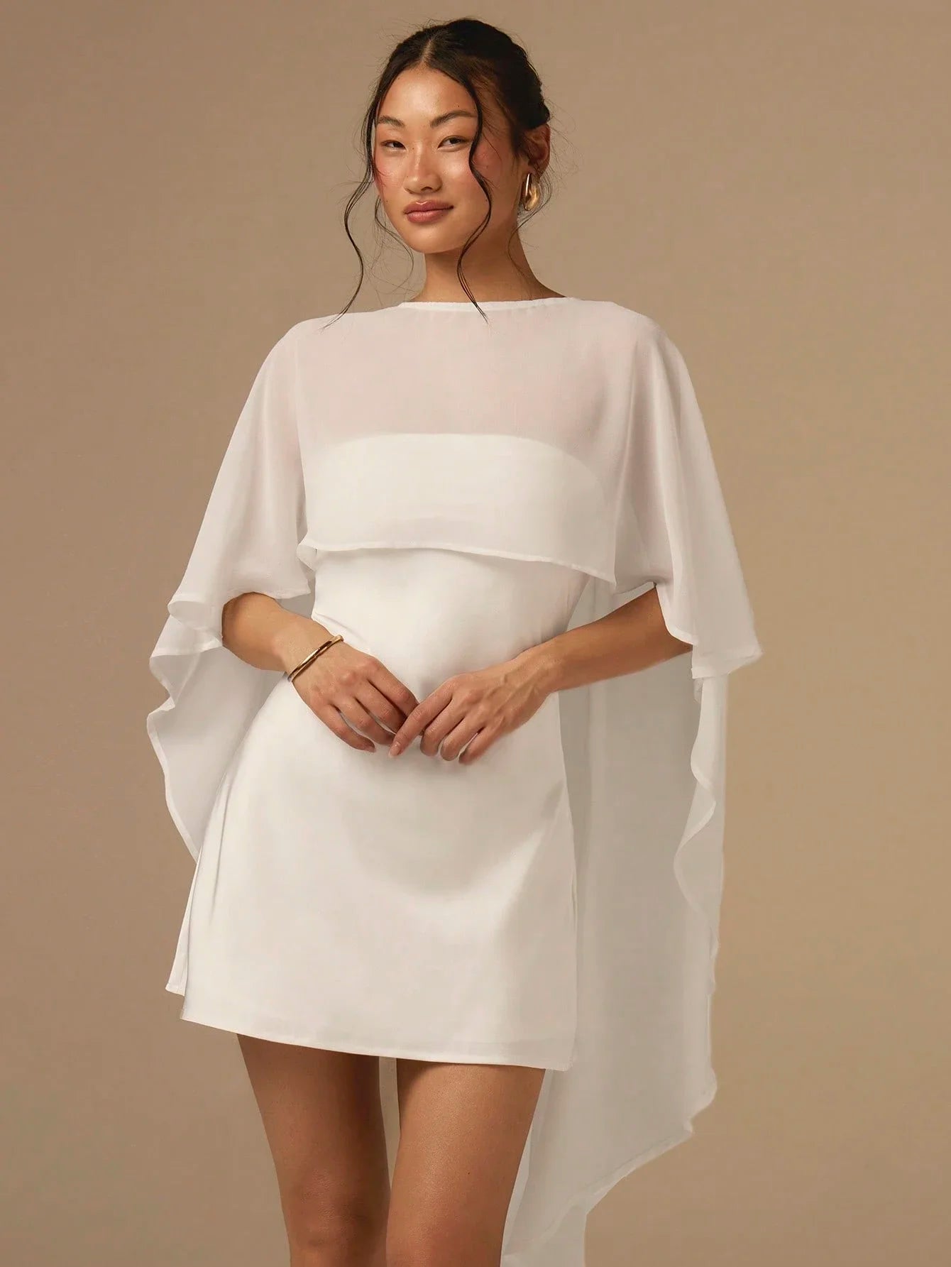 Women's Cape Mini Cocktail Dress