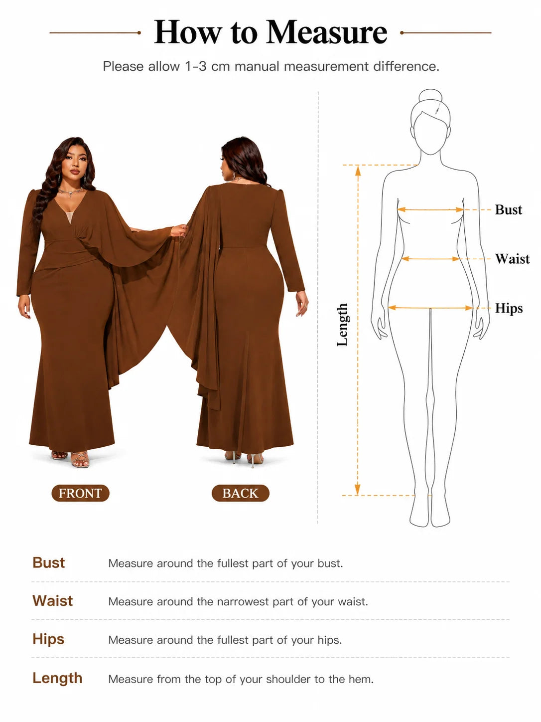 Chocolate Brown Mermaid Maxi Dress