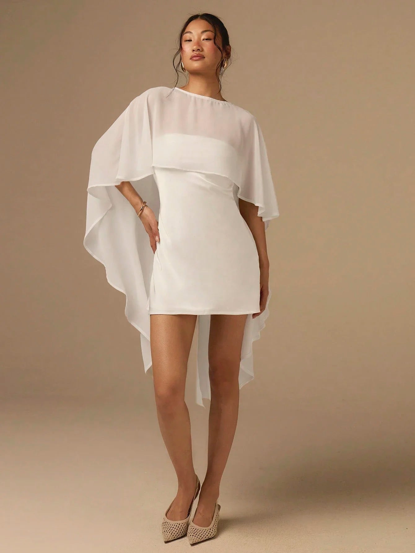Women's Cape Mini Cocktail Dress