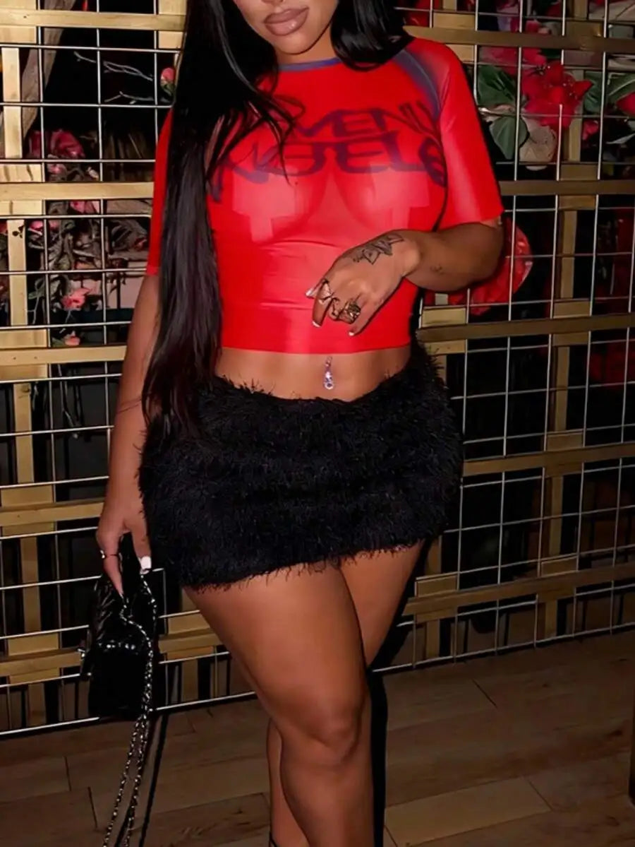 Women's Mesh Graphic Tee