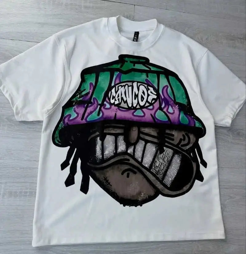 Men Y2K Cartoon Print Oversized T Shirt