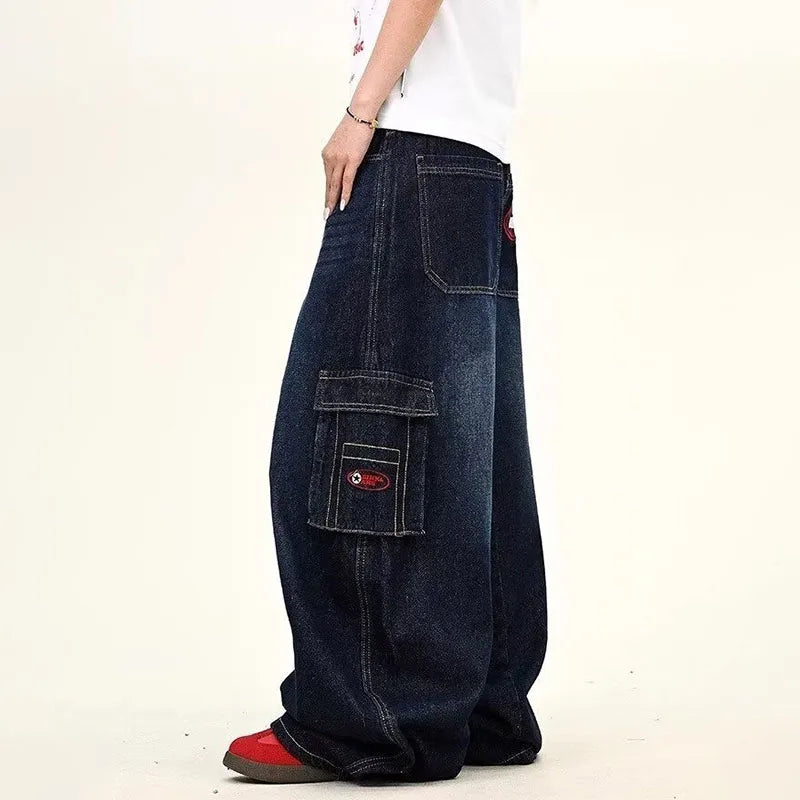 Men’s Harajuku Loose Straight-Leg Denim Jeans