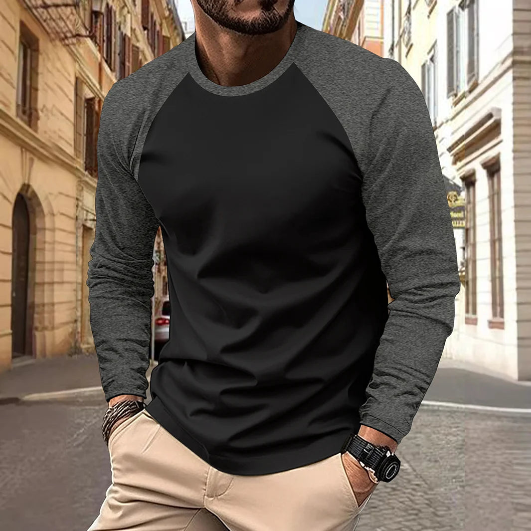 Men’s Long Sleeve O-Neck Casual T-Shirt