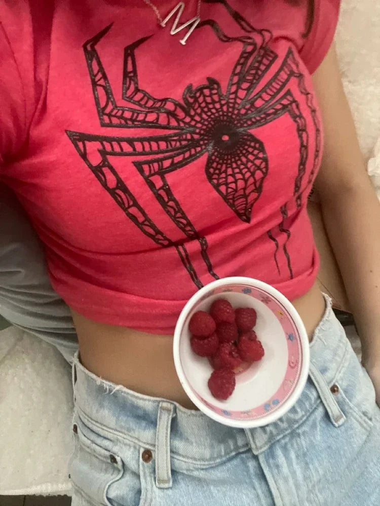Women's Spider Graphic Crop T-Shirt