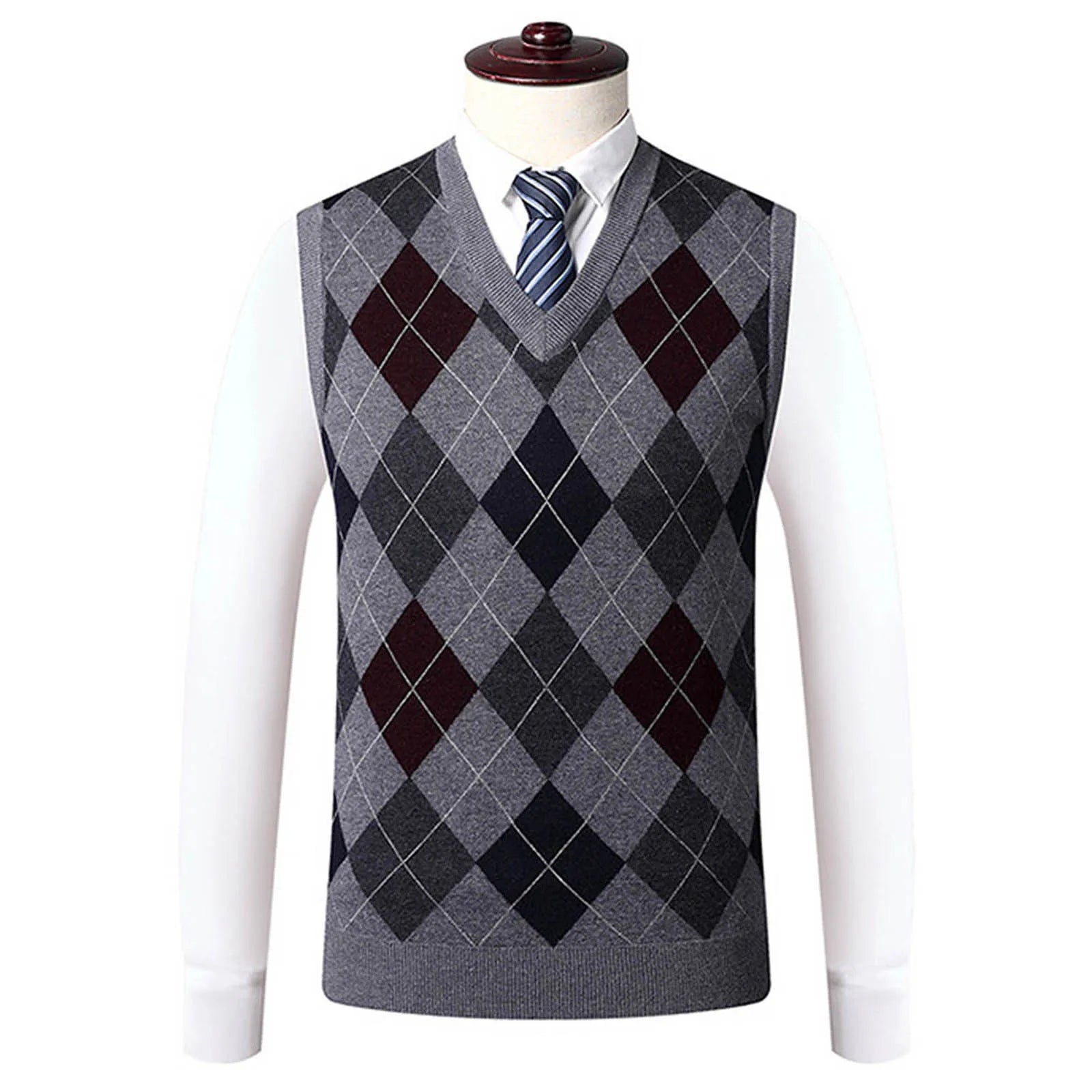 Men's Contrast Knit Vest