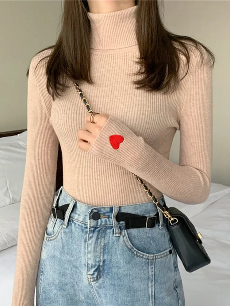 Heart Turtleneck Sweater