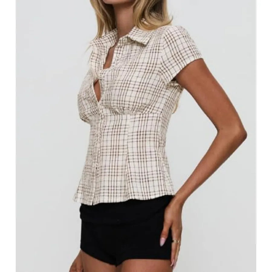 Women's Button Down Crop shirt