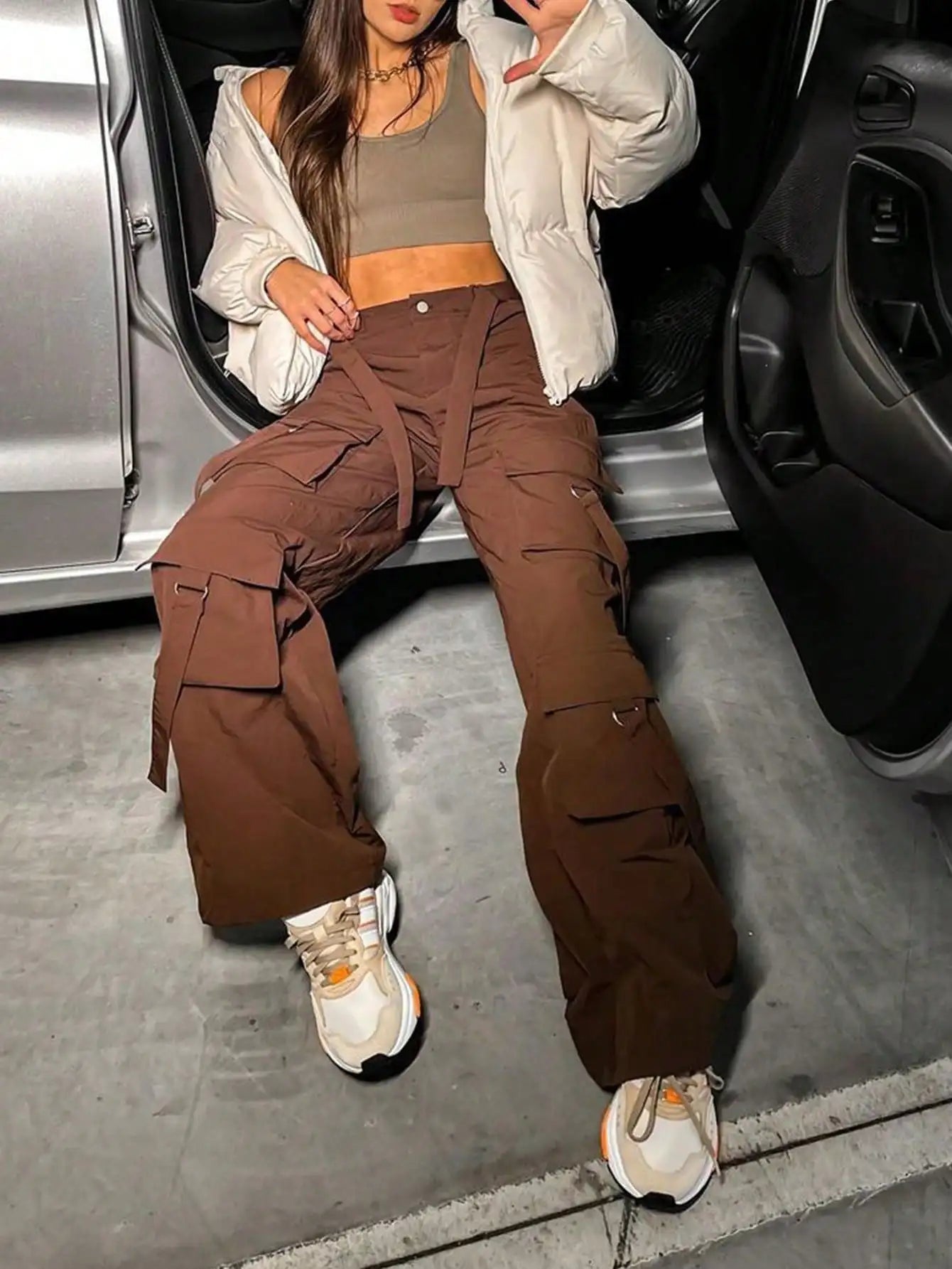 High Waist Cargo Pants