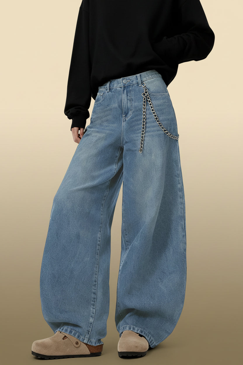 Unisex Retro Baggy Wide Leg Jeans