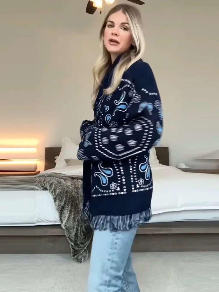 Patchwork Jacquard Cardigan