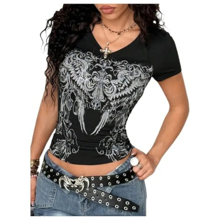 Women's Y2K Gothic Graphic T-Shirt