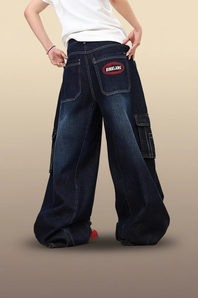 Men’s Harajuku Loose Straight-Leg Denim Jeans