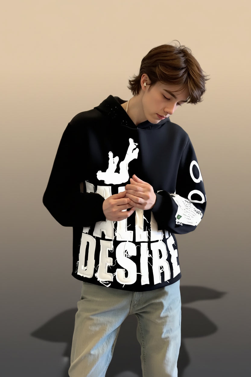 Embroidered Letter Hoodie